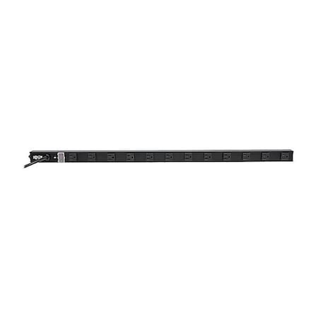 Doomsday 48 in. 12 Outlet Power Strip 5-15R 15 ft. Cord Vertical 5-15P, Black DO689421